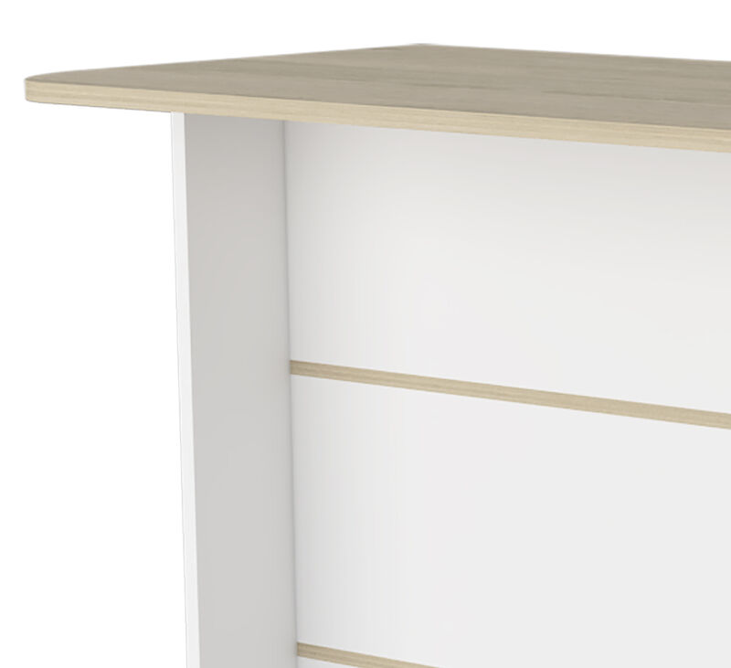Streamdale Capwell 3-Tier Shelf Kitchen Island White And Light Pine