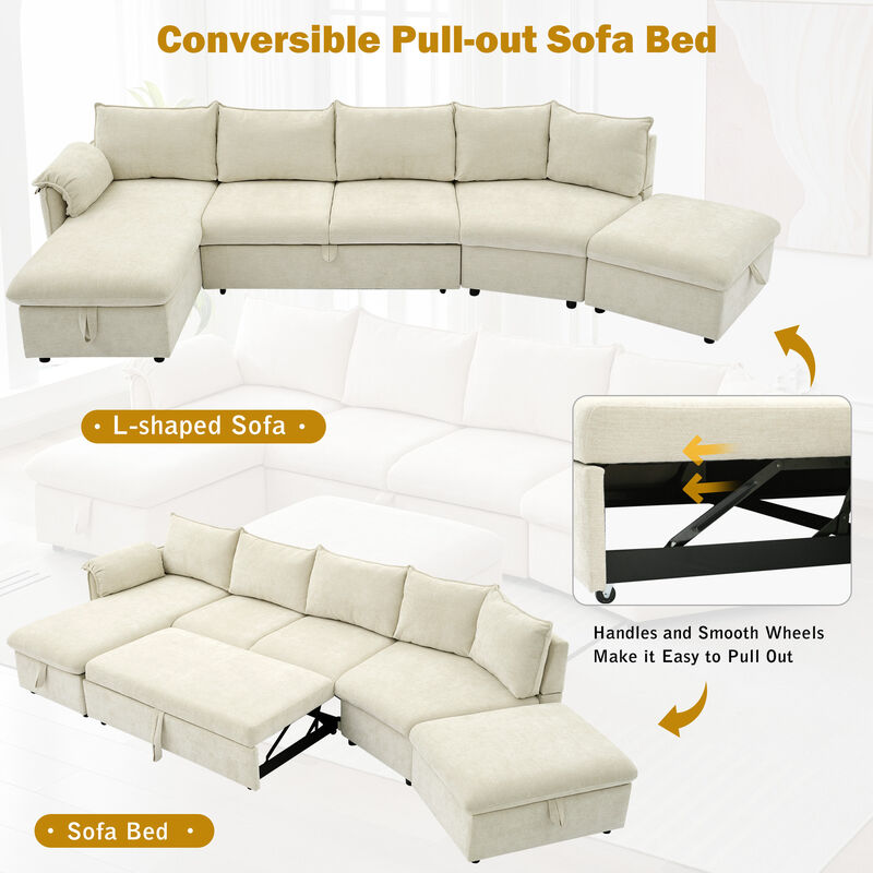 Merax  L-shaped Sofa Sectional Sofa  with a Storage Ottoman