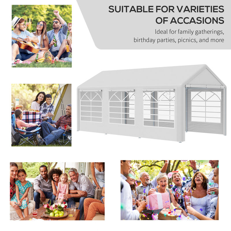 10' x 20' Gazebo Canopy, Carport & Party Tent with 4 Removable Side Walls