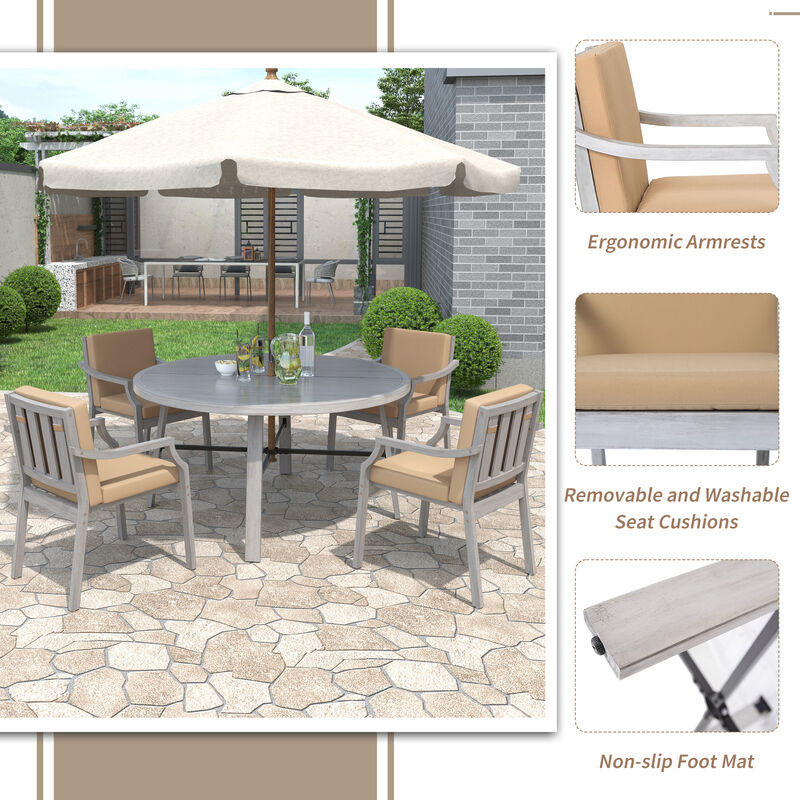 Merax Outdoor Dinning Set for 4 Person