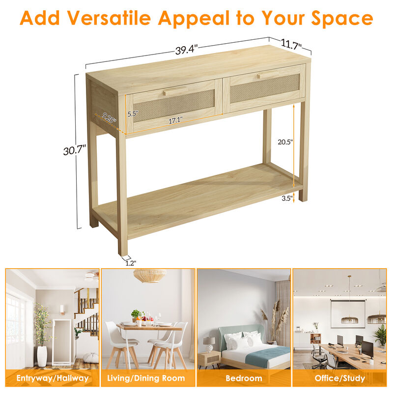 Console Table with 2 Drawers Stylish Entryway Table for Storage and Home Decor