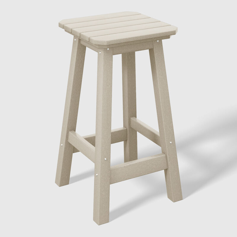WestinTrends 24" HDPE Outdoor Patio Counter High Backless Square Bar Stools Set of Three