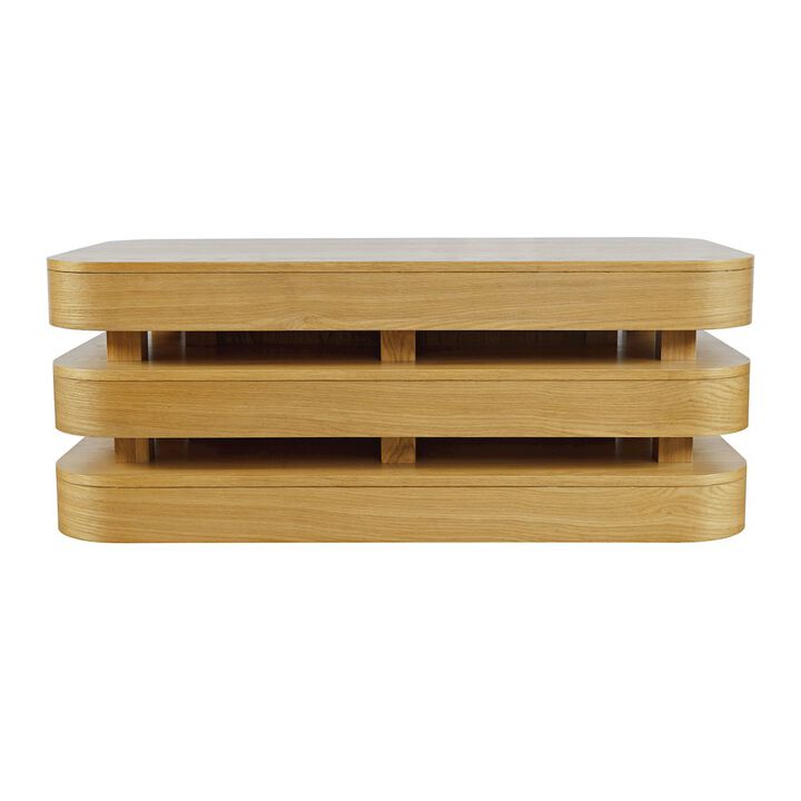 Jofran Brix Mid-Century Modern Floating Sculpture Layered Coffee Table