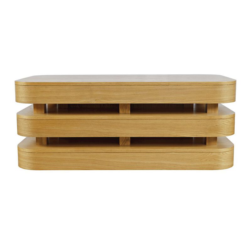 Jofran Brix Mid-Century Modern Floating Sculpture Layered Coffee Table