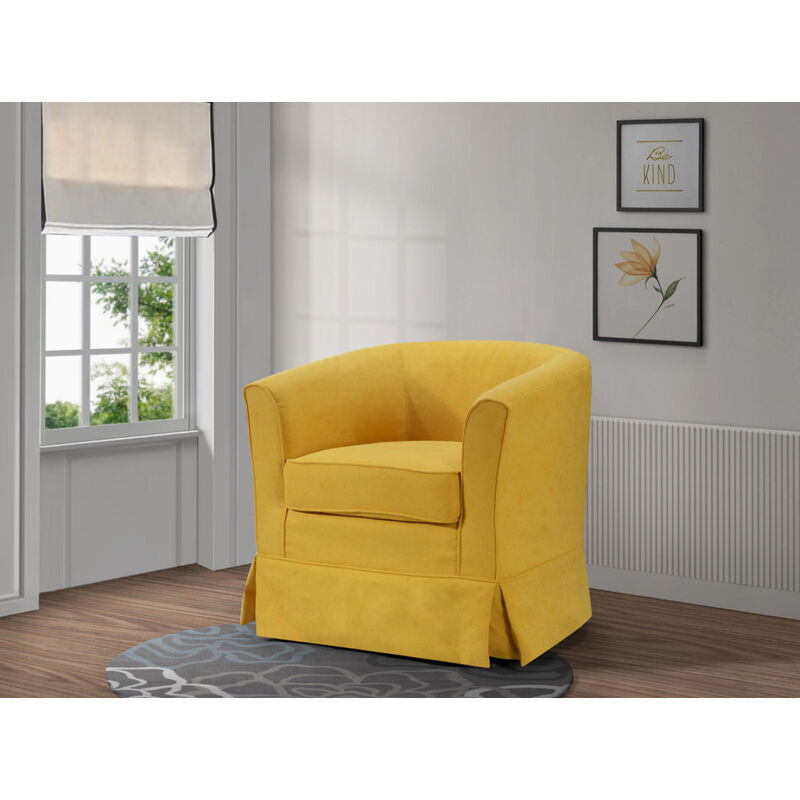 Tucker Woven Fabric Swivel Barrel Chair
