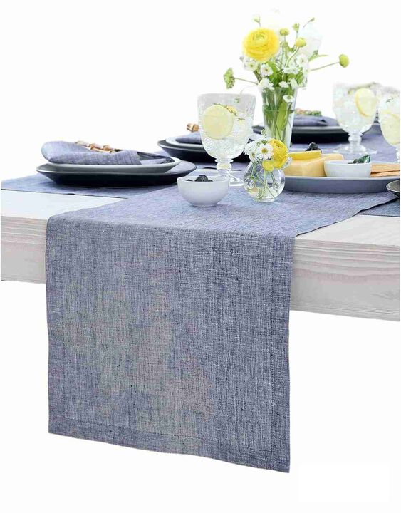 Solino Home 100% Pure Linen Table Runner | Athena for Thanksgiving, Christmas
