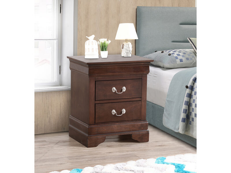 Louis Philippe 2-Drawer Nightstand (24 in. H X 21 in. W X 16 in. D)