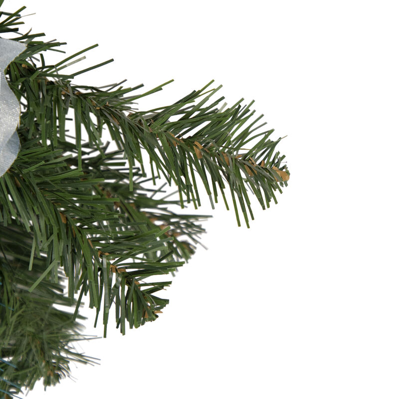 22" Peacock Feather and Poinsettia Artificial Christmas Teardrop Swag  Unlit