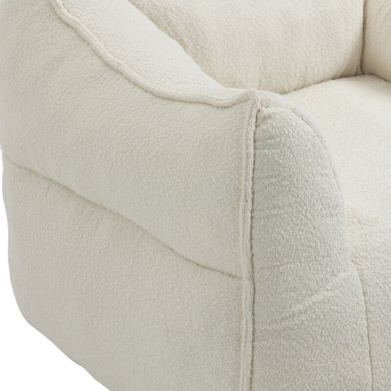 Mondawe Beanbag Chair Lazy Sofa with Footstool Comfort Lounger High Back Bean Bag Couch