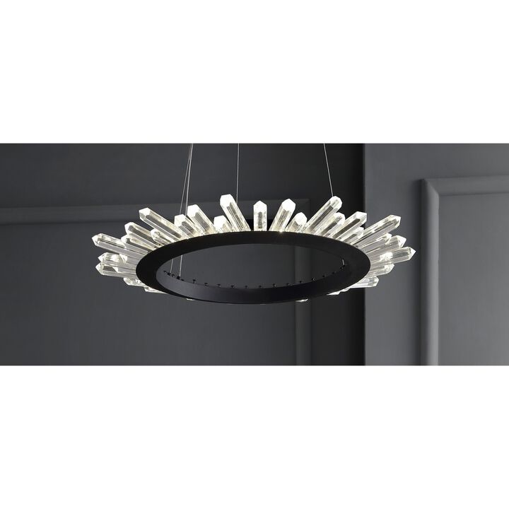 Elsa 24" Adjustable Integrated LED Modern Crystal Pendant