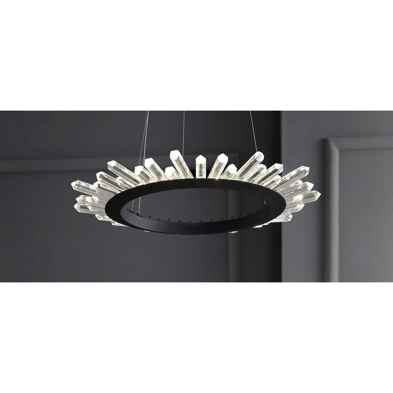 Elsa 24" Adjustable Integrated LED Modern Crystal Pendant
