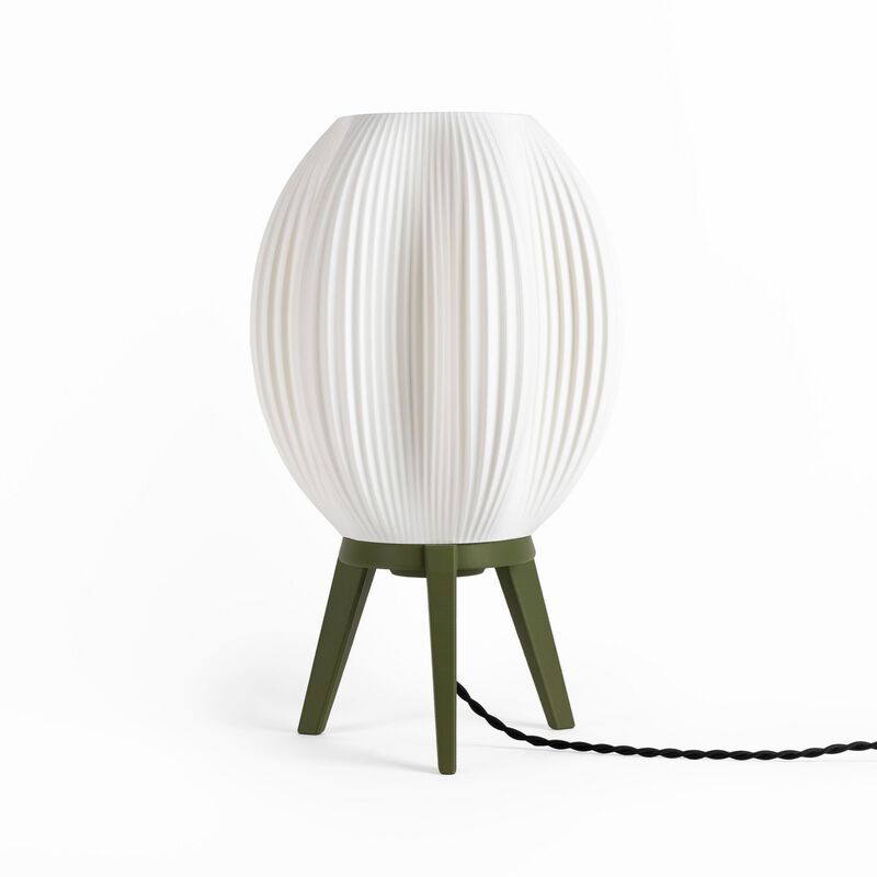 Wavy Modern Contemporary Plant-Based PLA 3D Printed Dimmable LED Table Lamp