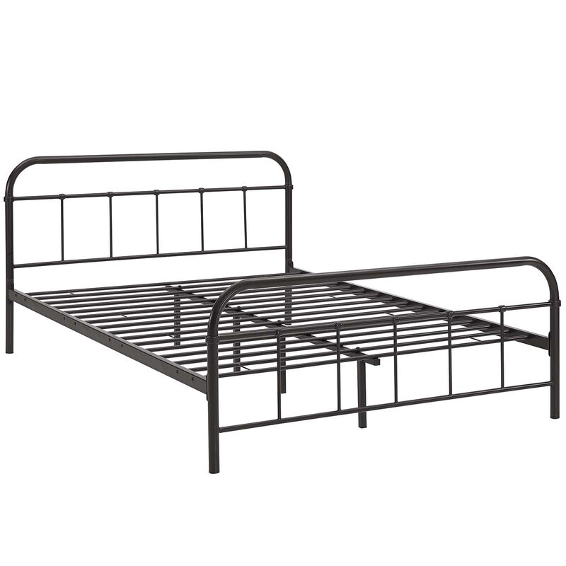 Modway Furniture  36.5 x 84.5 in. Maisie Queen Stainless Steel Bed Frame