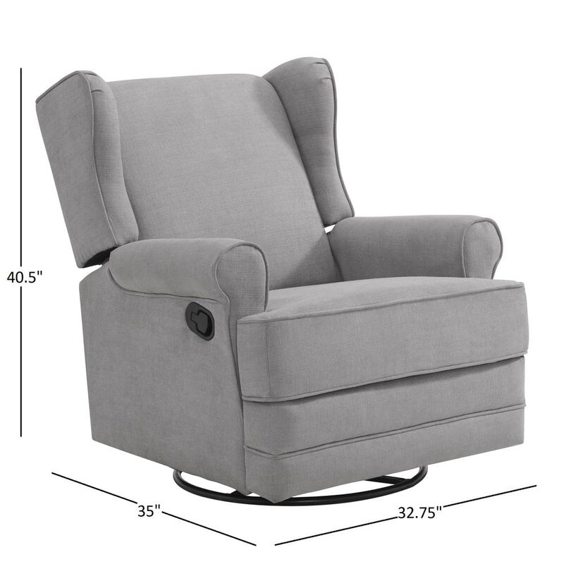 Oxford Baby Teegan Swivel Rocker / Recliner Gray