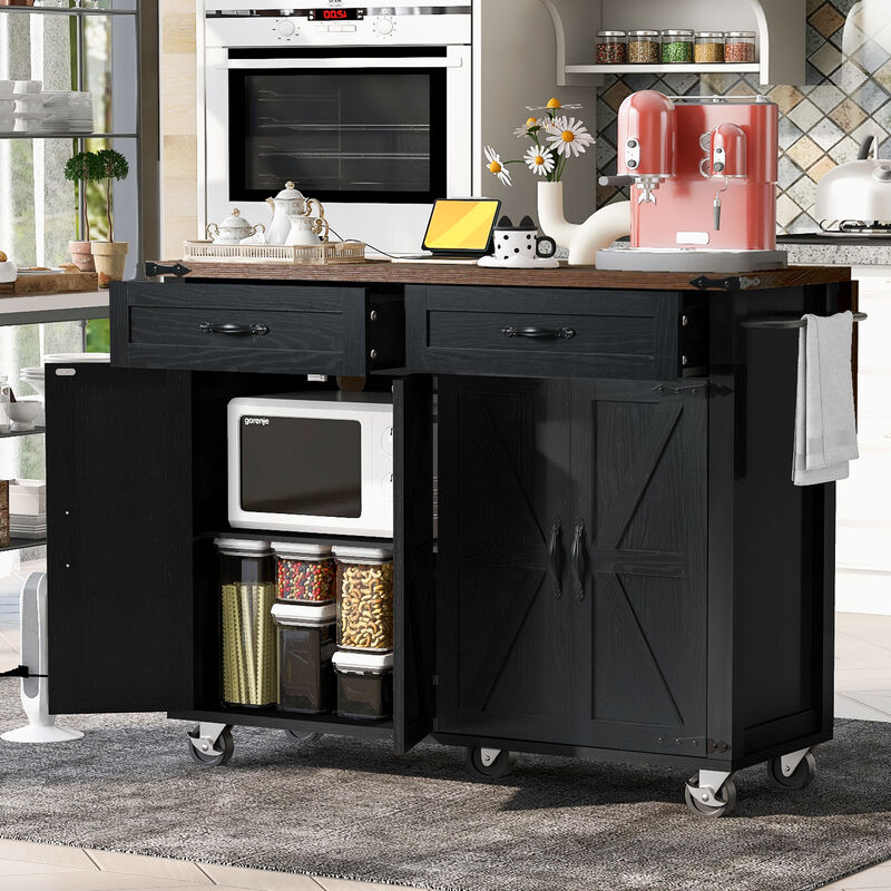 Merax Kitchen Storage Island with Drop Leaf