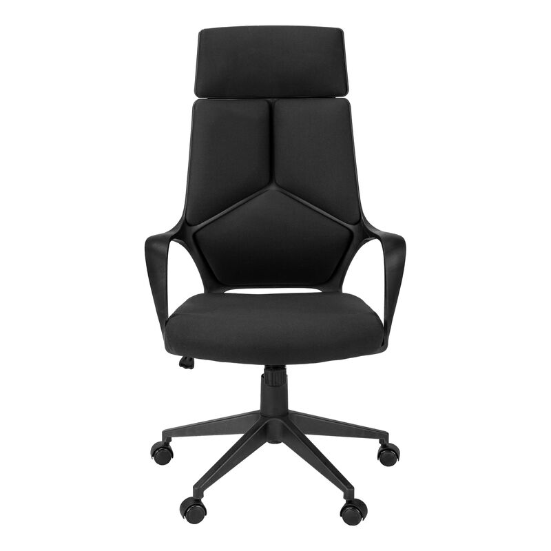 Monarch Specialties I 7272 Office Chair, Adjustable Height, Swivel, Ergonomic, Armrests, Computer Desk, Work, Metal, Fabric, Black, Contemporary, Modern