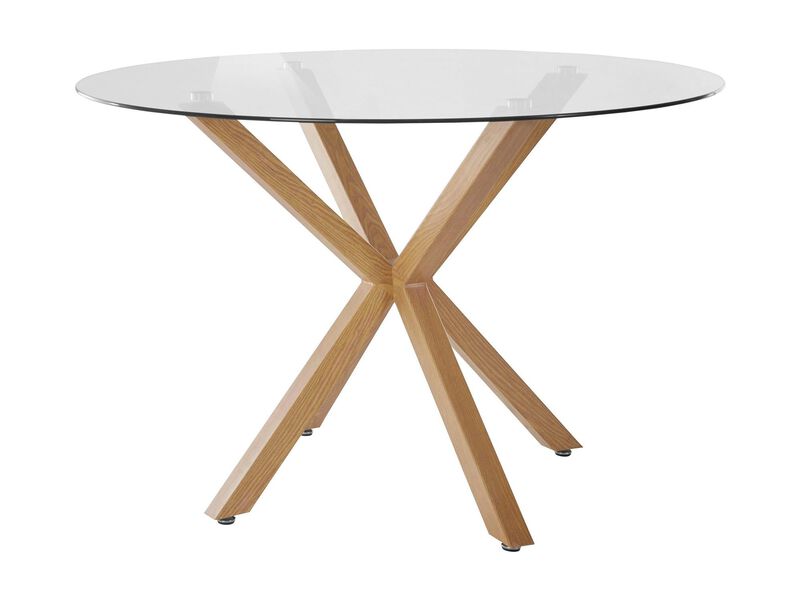 Jumi Glass Dining Table with Pedestal Legs