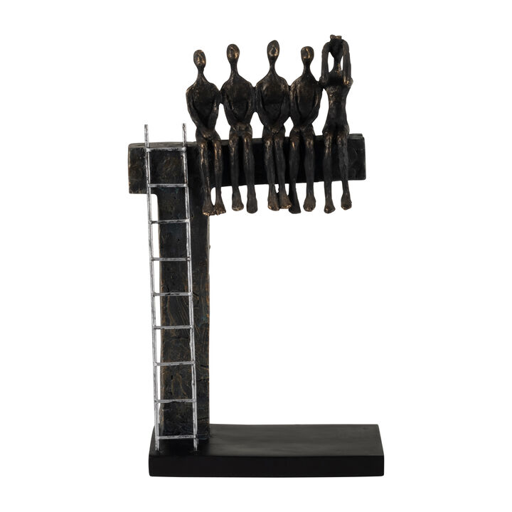 15" People on Ledge, Bronze