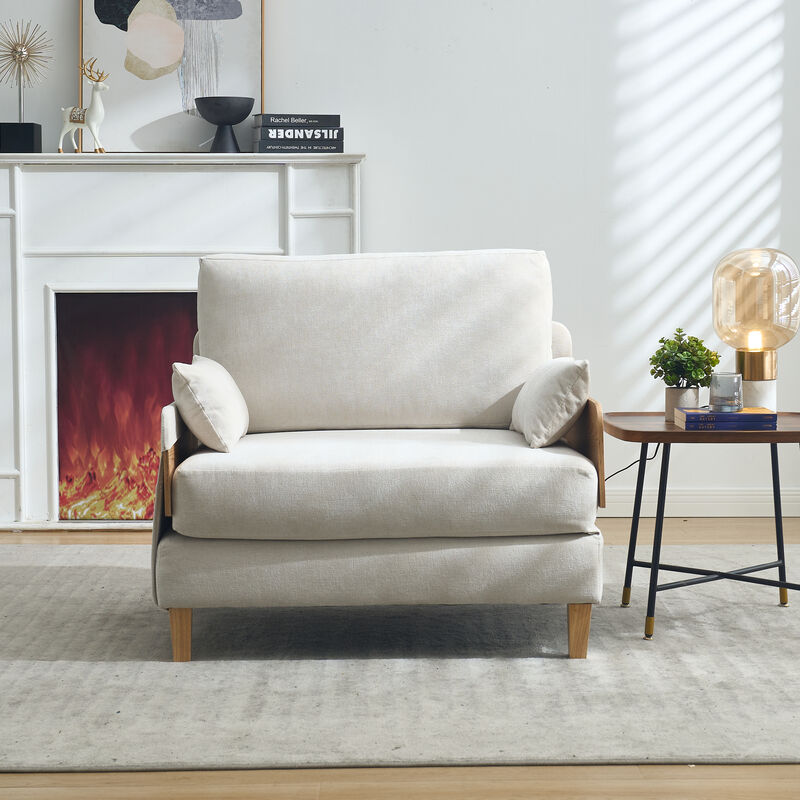 Merax Foldable Chenille Sofa Chair Convertible Futon Sleeper