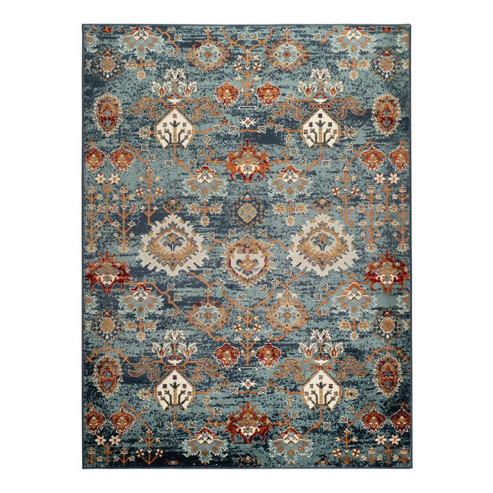Allure Elina Teal Oriental Area Rug 2'x3'