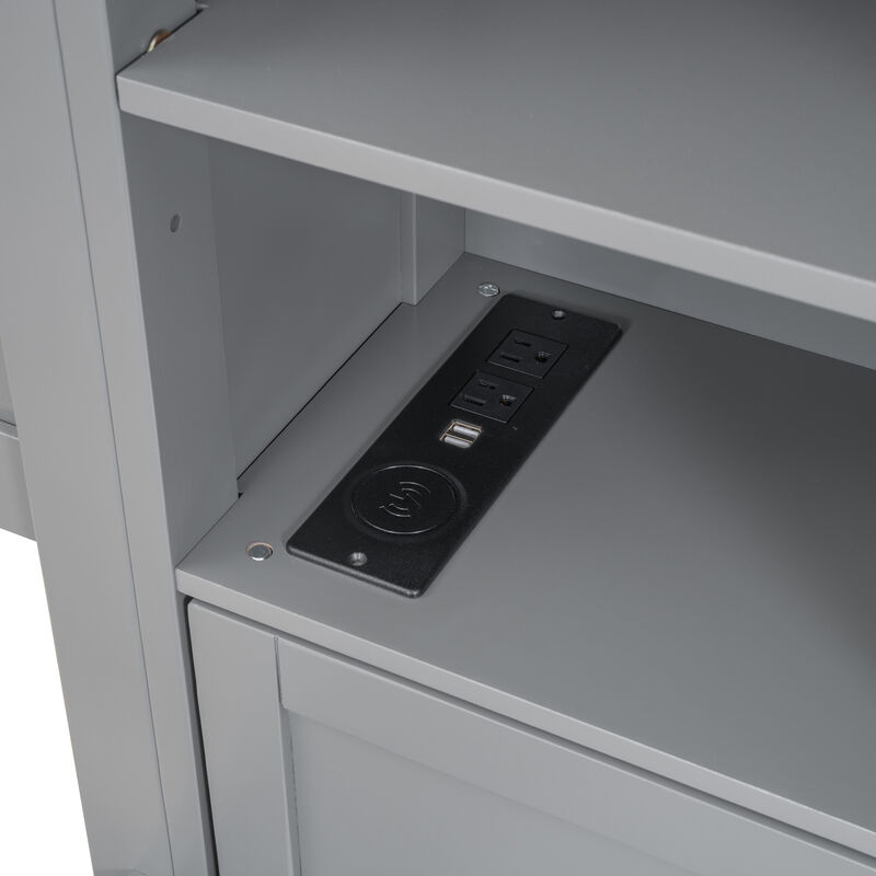 Merax Storage Platform Bed with Sockets