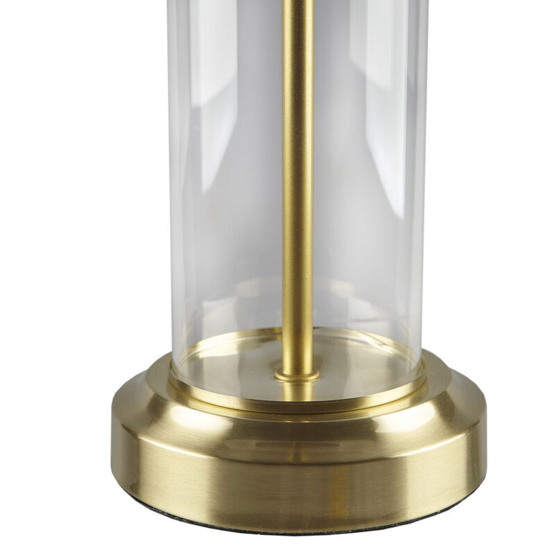 Clarity Glass Cylinder Table Lamp Set Of 2