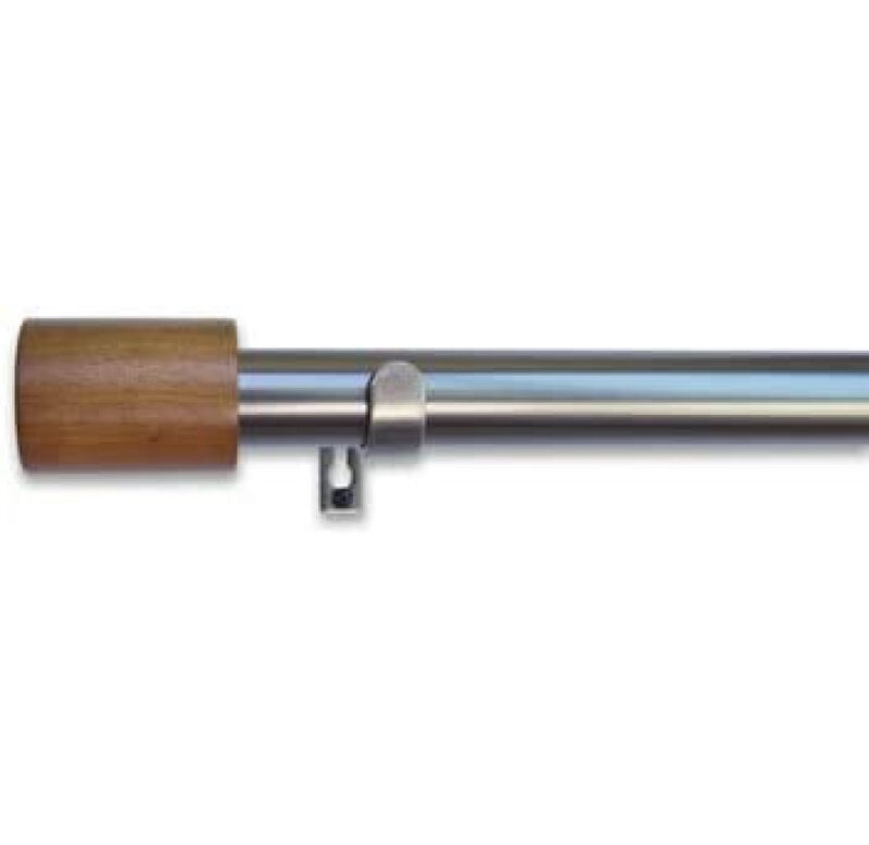 Linen Avenue Wood Cylinder Single Window Curtain Rod Set