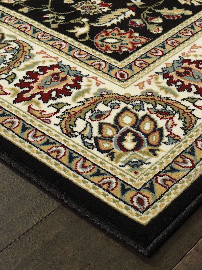 Kashan 3'10" x 5'5" Black Rug