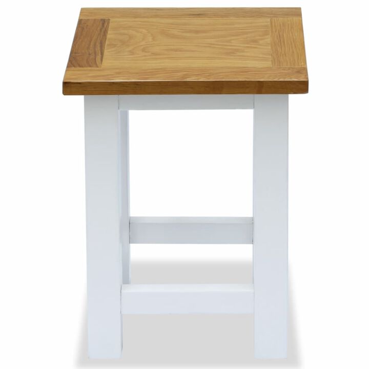 vidaXL End Table 10.6"x9.4"x14.6" Solid Oak Wood