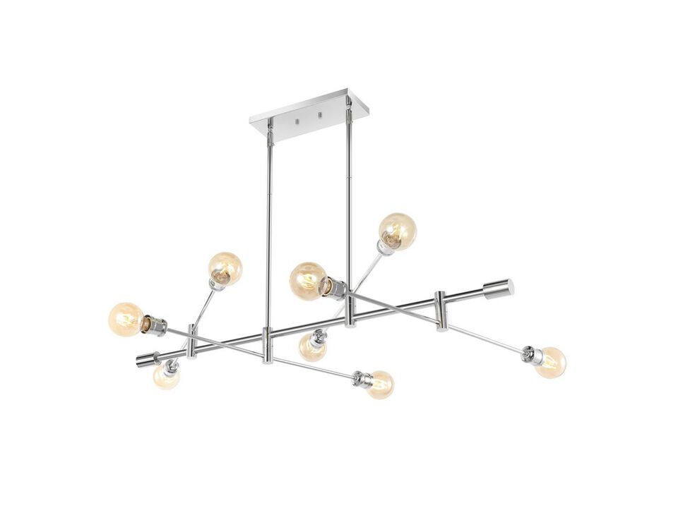 Ikon 8-Light Mid-Century Modern Arm-Adjustable Iron Linear LED Pendant