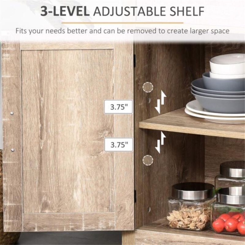 Modern Kitchen Sideboard Buffet, Storage Cabinet & Coffee Bar Organizer with Shelves and Drawers