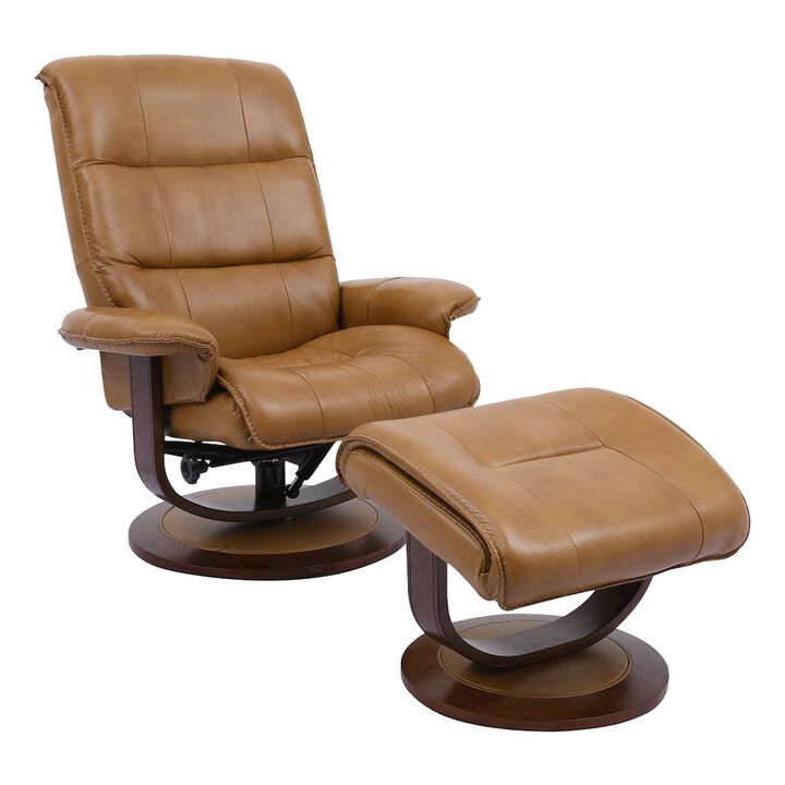 Parker Living Knight - Butterscotch Manual Reclining Swivel Chair and Ottoman