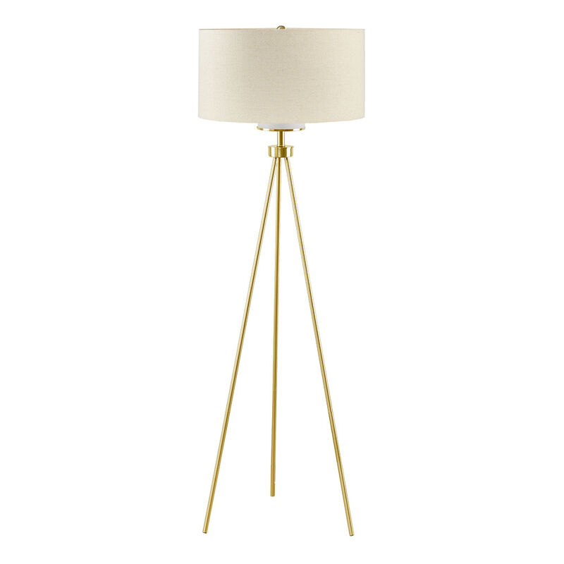 Gracie Mills Cohen Metal Tripod Floor Lamp with Glass Shade