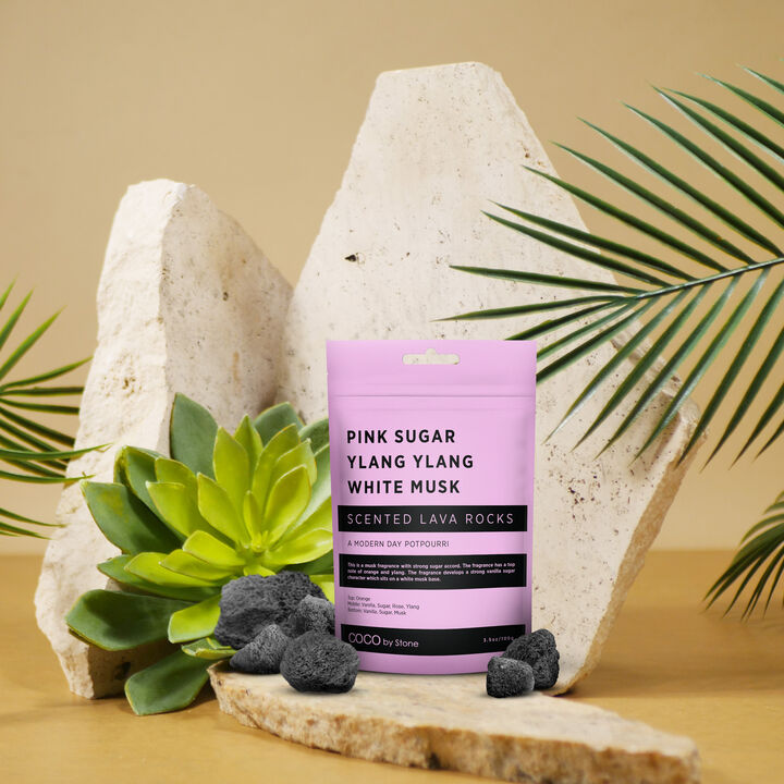Scented Lava Rocks - Pink Sugar, Ylang Ylang, White Musk
