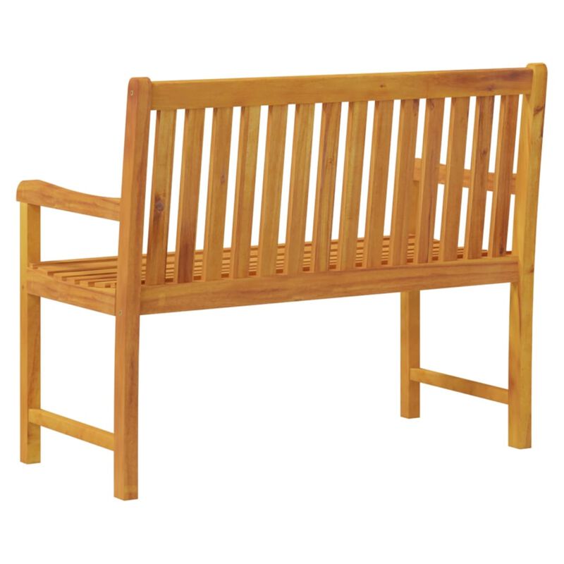 vidaXL Solid Acacia Wood Patio Bench with Oil Finished Surface - Weather-Resistant and Durable - Comfortable Seating with High Armrests and Backrest - Brown - Assembly Required
