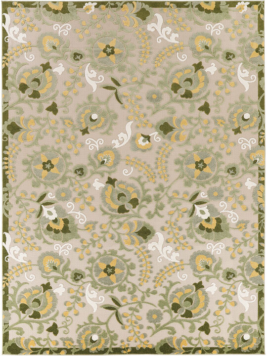 Aloha ALH17 Ivory/Green 6' x 9' Rug