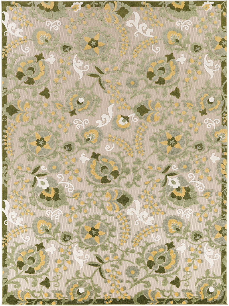 Aloha ALH17 Ivory/Green 6' x 9' Rug