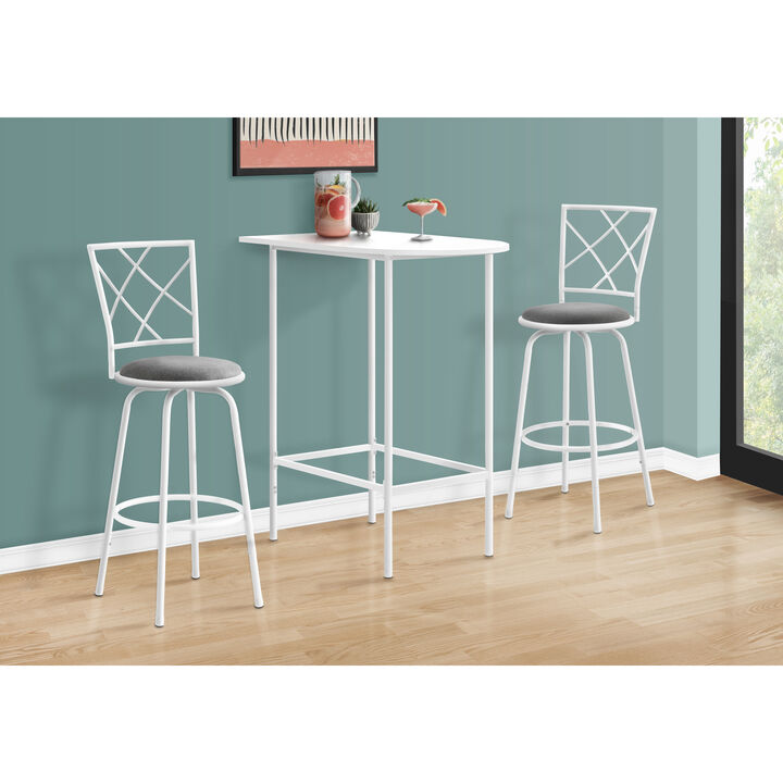 Monarch Specialties I 2376 Home Bar, Bar Table, Bar Height, Pub, 36" Rectangular, Small, Kitchen, Metal, Laminate, White, Contemporary, Modern