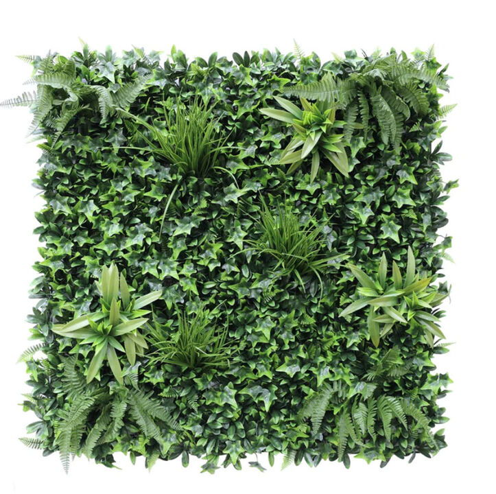 Luxury Green Tropics Artificial Living Wall / Green Wall 40" x 40" 11SQ FT Commercial Grade UV Resistant