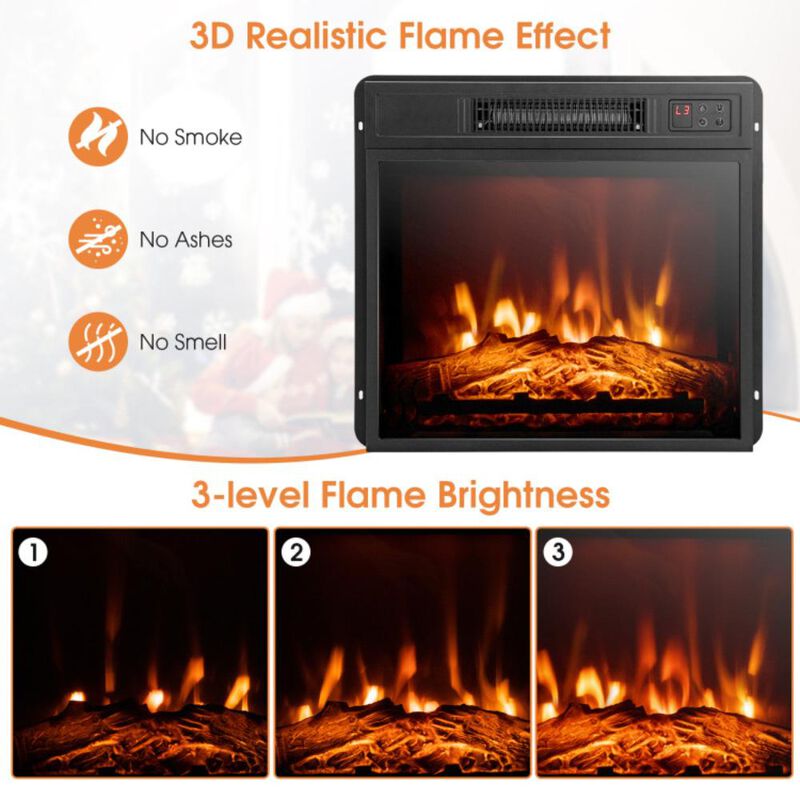 Hivvago 1400W TV Stand Electric Fireplace Mantel with Remote Control