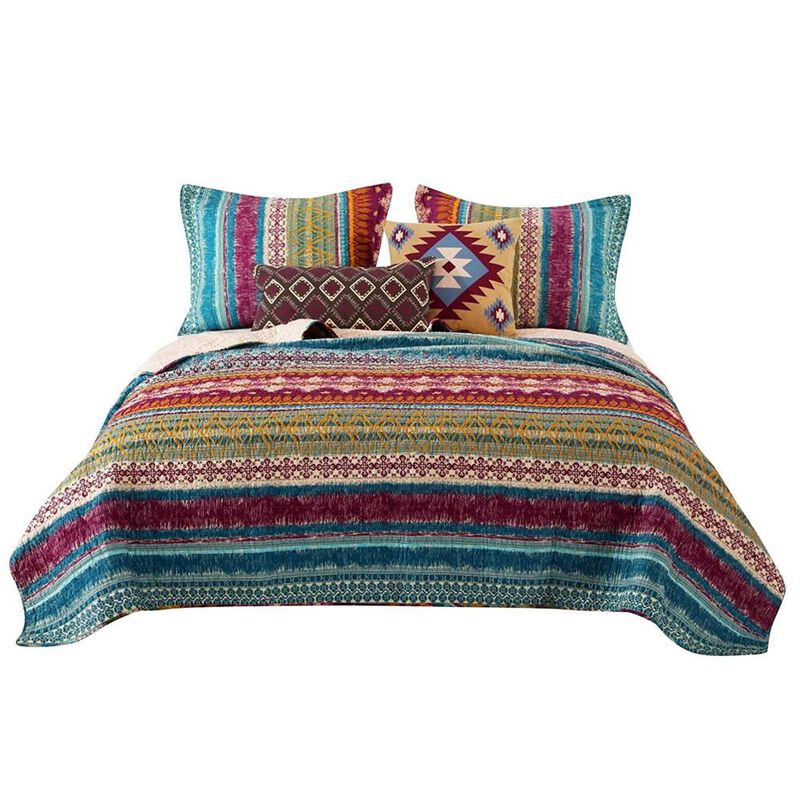 Greenland Home Fashion Southwest Oversized Painted Desert Bedding Bonus Set with Pillow - Siesta