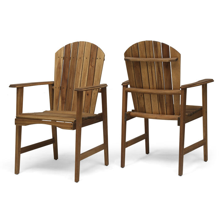 Merax Outdoor Weather Resistant Acacia Wood Adirondack Chairs of 2