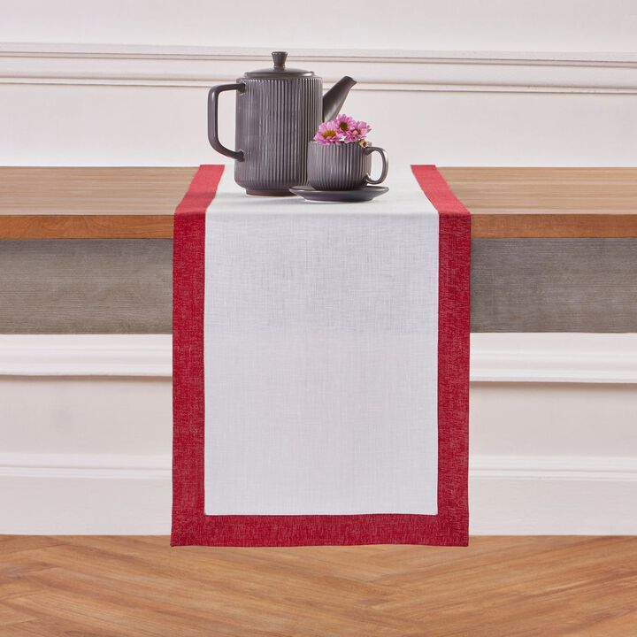 Solino Home 100% Pure Linen Table Runner 14 x 90 Inch | Festive Edge