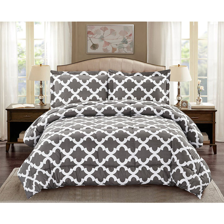 Legacy Decor Comforter with 2 Pillow Shams Goose Down Alternative Ultra Soft Microfiber Navy Blue Color, Twin Size