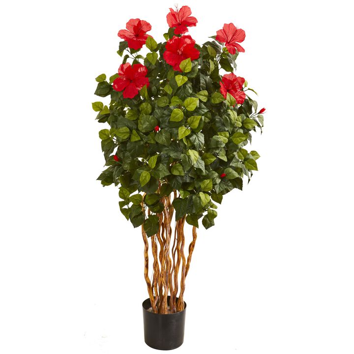 Hivvago 5 Feet Hibiscus Artificial Tree