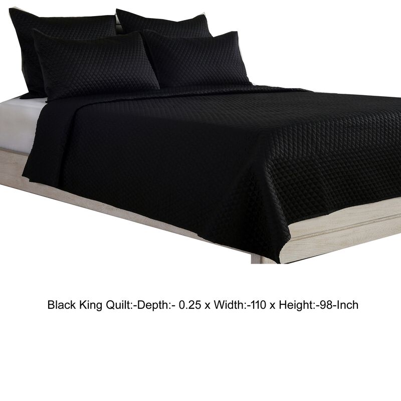 Kahn Hand Stitched Soft Sateen Quilt, Cotton Fill and Binding-Benzara