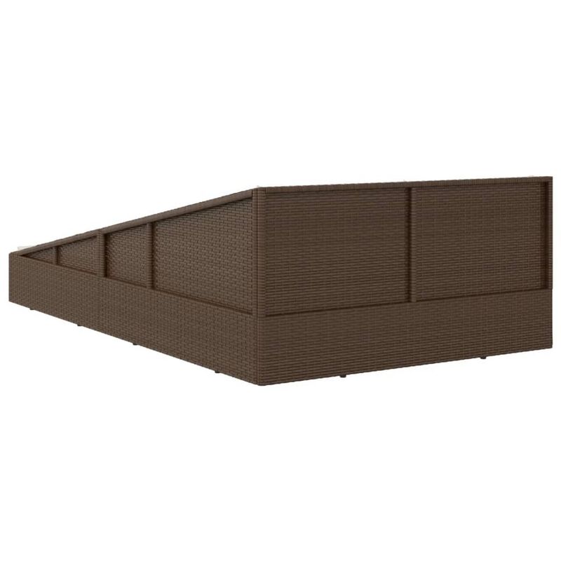 Garden Outdoor Daybed, White Polyester Cushions, Brown Poly Rattan - Benzara