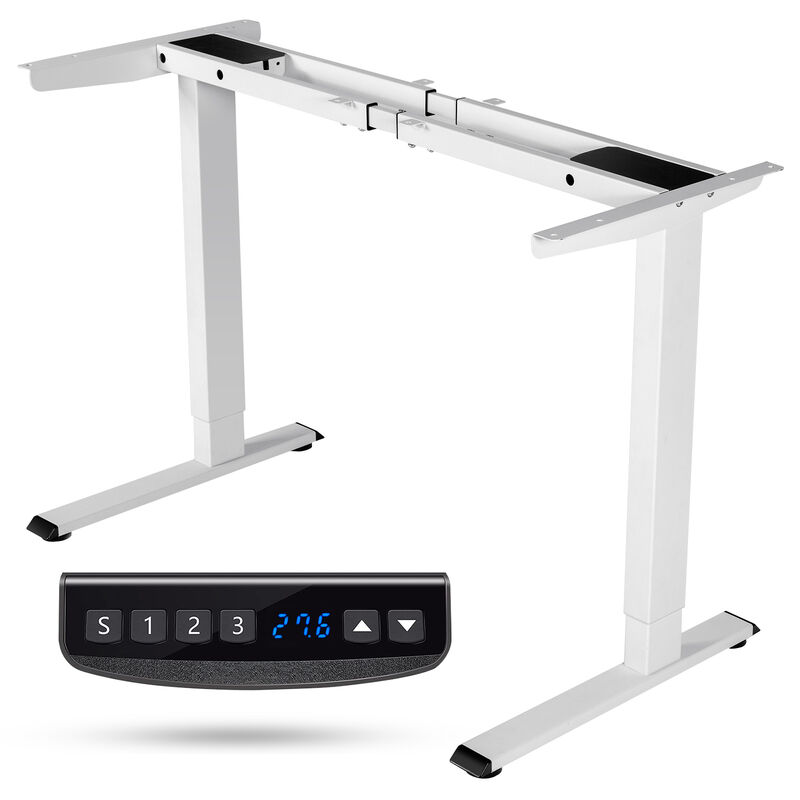 Costway Electric Sit Stand Desk Frame Dual-motor Height-adjustable Standing Desk Base with 3 Memory Positions & Touch Control Panel Home Office Black