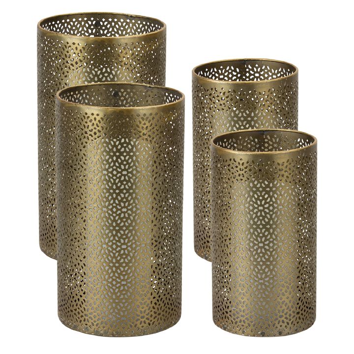 Set of 4 Decorative Candle Holders for Home Décor and Table Centerpieces