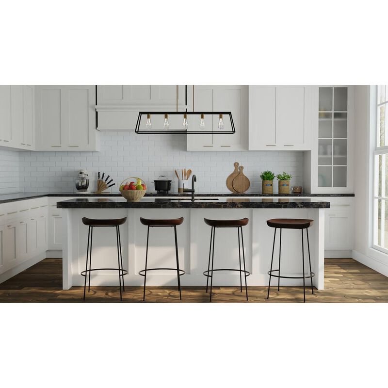 Carolina Living Diya 30.5 Barstool - Set of 2 - Chestnut Seat - Black Base